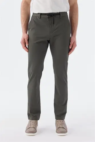 Green Comfort Fit Elastic Sports Pants - JAKAMEN (1)