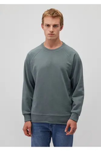Green crew neck sweatshirt - 1