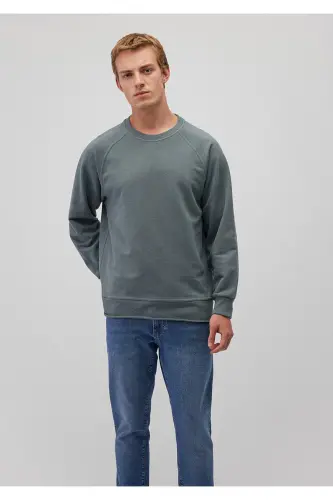 Green crew neck sweatshirt - 2