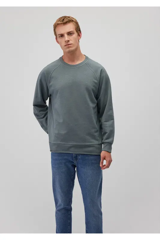 Green crew neck sweatshirt - 2