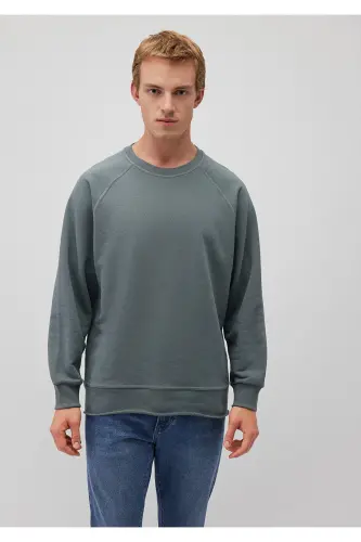 Green crew neck sweatshirt - 3