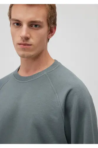 Green crew neck sweatshirt - 5