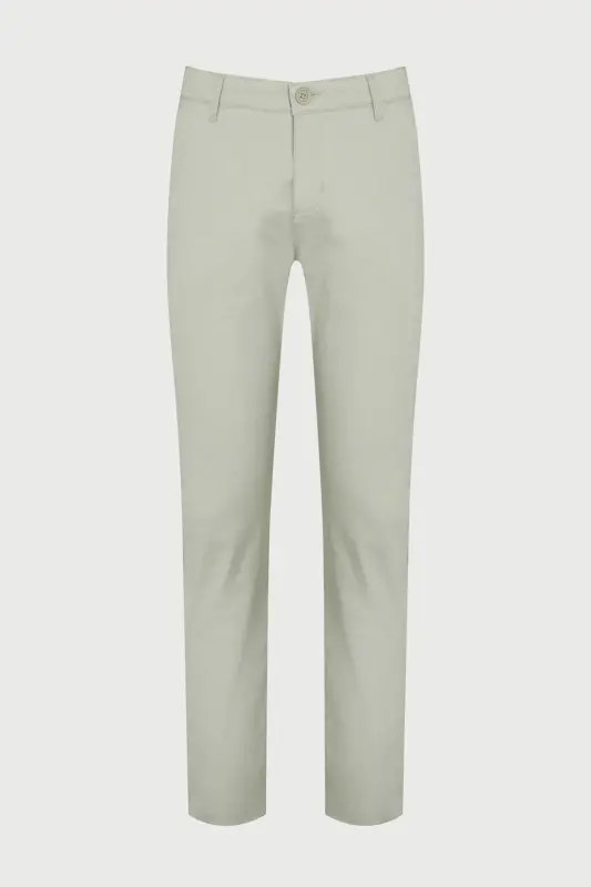 Green Dynamic Fit Straight Cotton Side Pocket Canvas Trouser - HATEMOĞLU