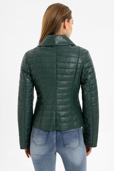 Green Elise Women's Leather Jacket - 6