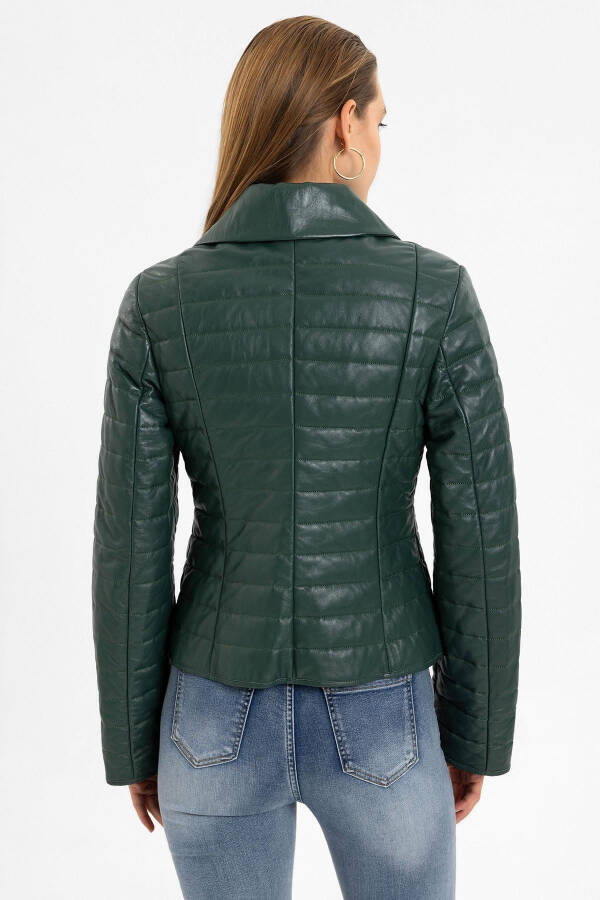 Green Elise Women's Leather Jacket - 6