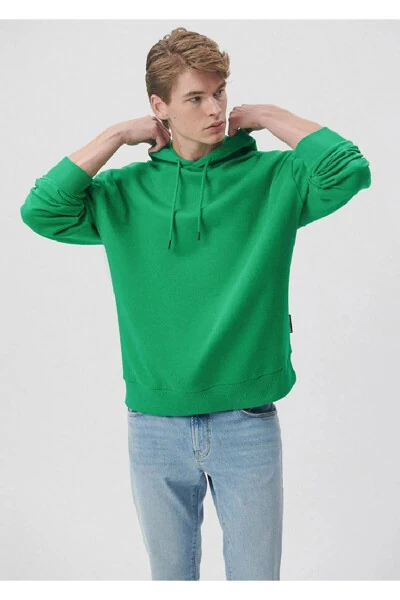 Green hooded sweatshirt for men - MAVI