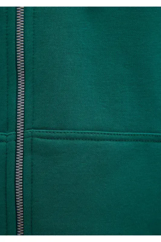 Green Hooded Zip-Up Sweatshirt 1610221-71874 - 8