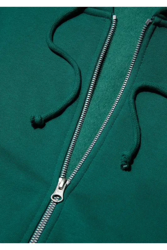Green Hooded Zip-Up Sweatshirt 1610221-71874 - 7