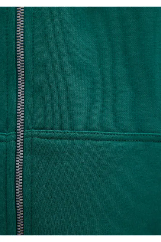 Green Hooded Zip-Up Sweatshirt 1610221-71874 - 8