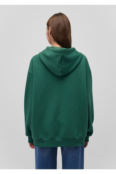 Green Hoodie with Logo Print 1600361-71892 - 4