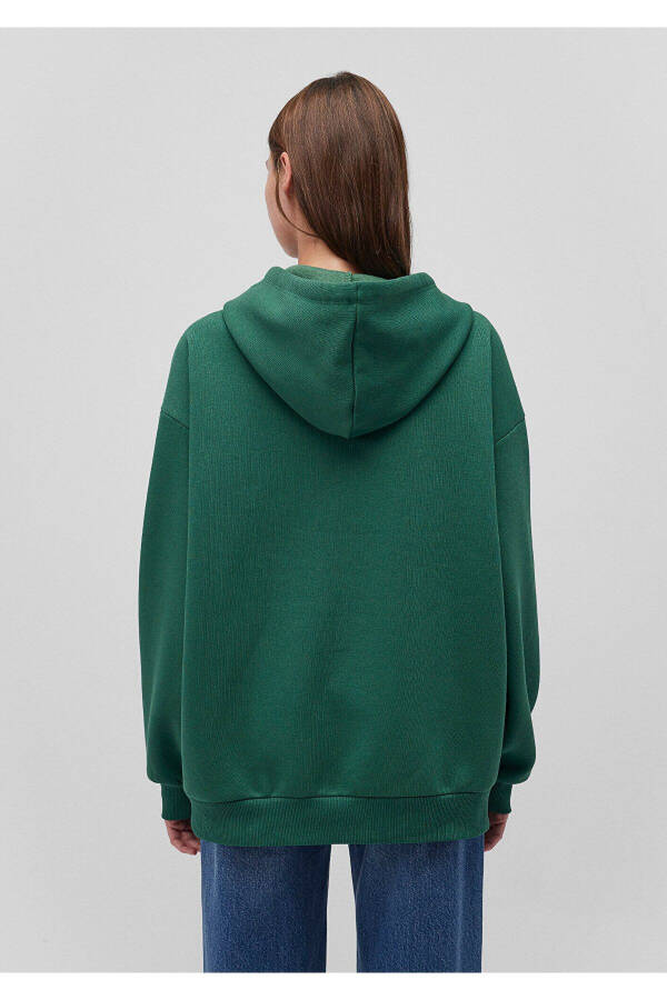 Green Hoodie with Logo Print 1600361-71892 - 4