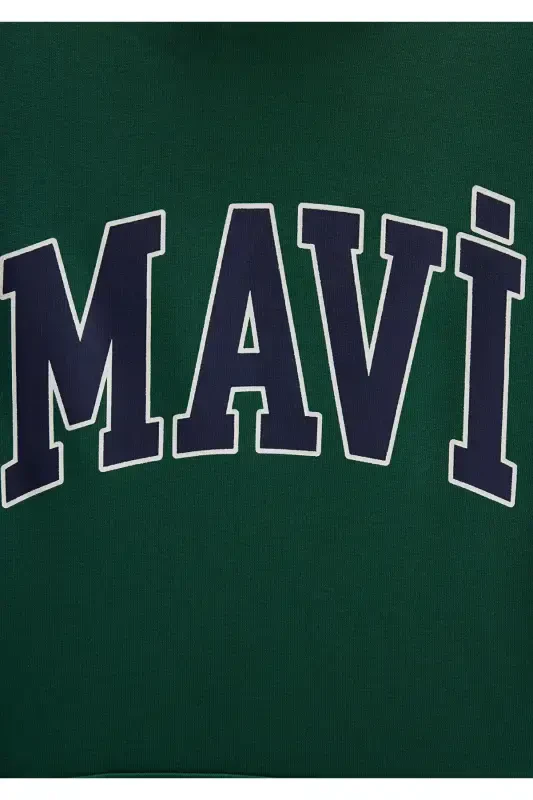 Green Hoodie with Logo Print 1600361-71892 - 7