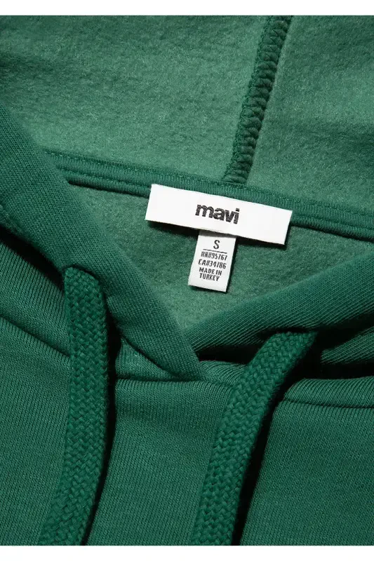 Green Hoodie with Logo Print 1600361-71892 - 8