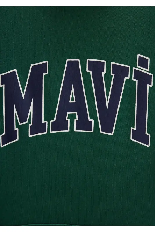 Green Hoodie with Logo Print 1600361-71892 - 7