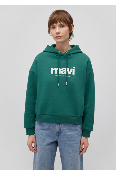 Green Hoodie with Logo Print 168334-71874 - 9