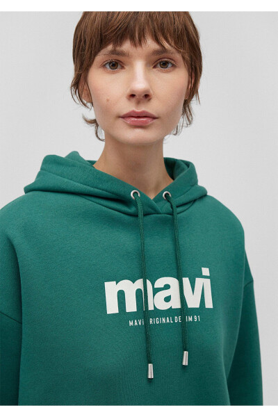 Green Hoodie with Logo Print 168334-71874 - 5