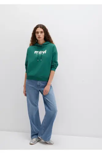 Green Hoodie with Logo Print 168334-71874 - 1