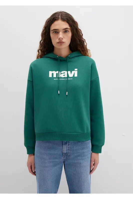 Green Hoodie with Logo Print 168334-71874 - 3