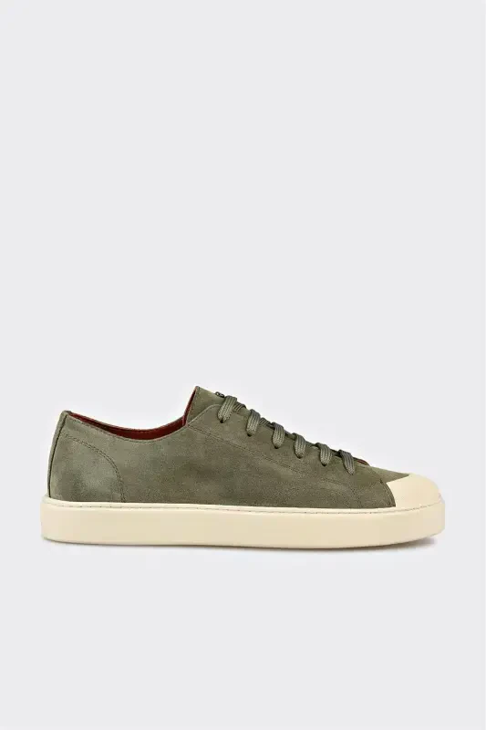 Green Leather Men's Sneaker - 1