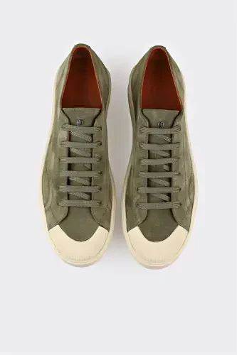 Green Leather Men's Sneaker - 4