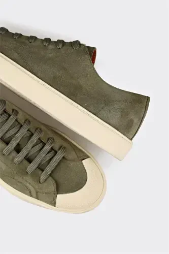 Green Leather Men's Sneaker - 5