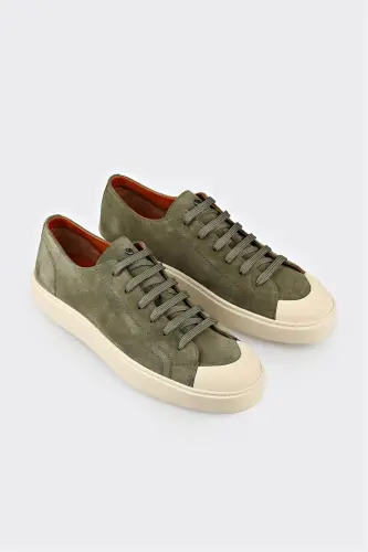 Green Leather Men's Sneaker - 2