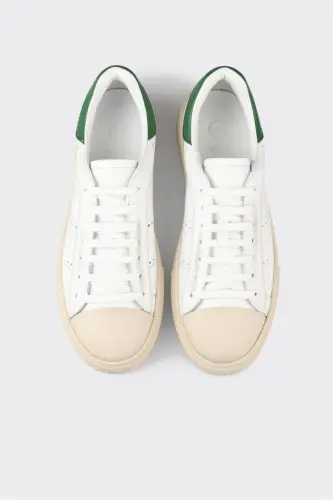 Green Leather Men's Sneaker - Green - 4