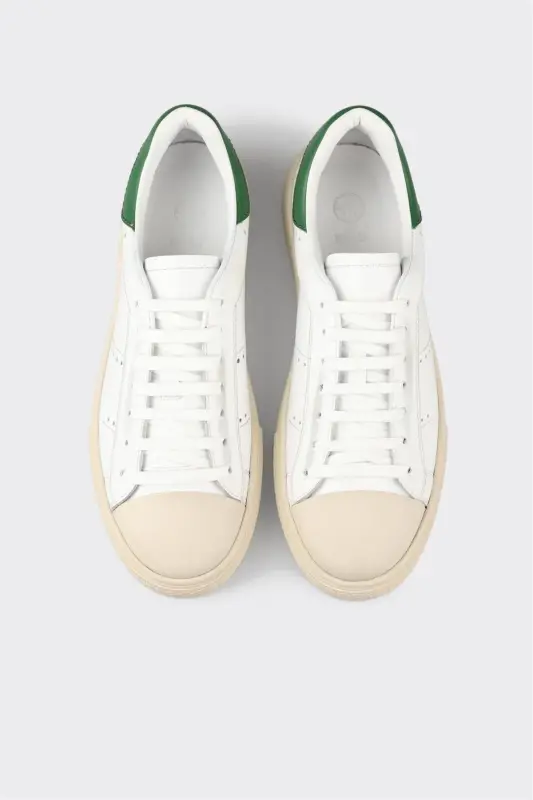 Green Leather Men's Sneaker - Green - 4