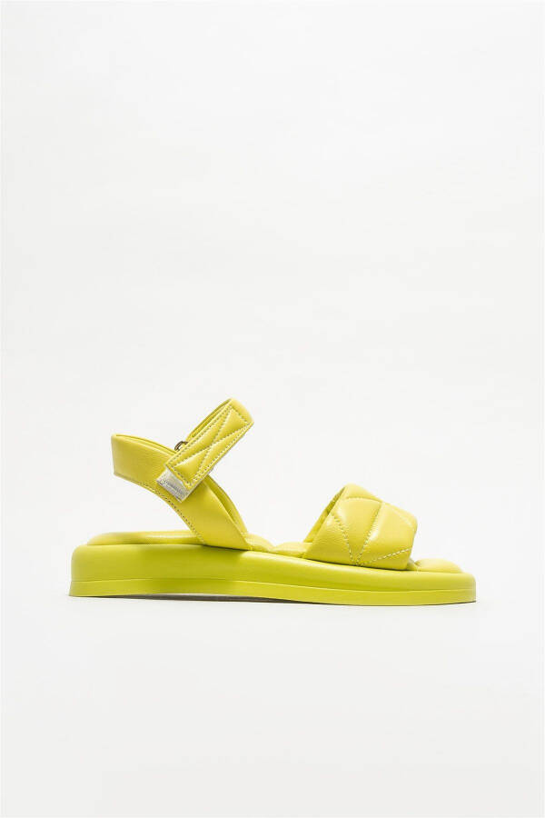 Green Leather Women's Sport Sandals - 1