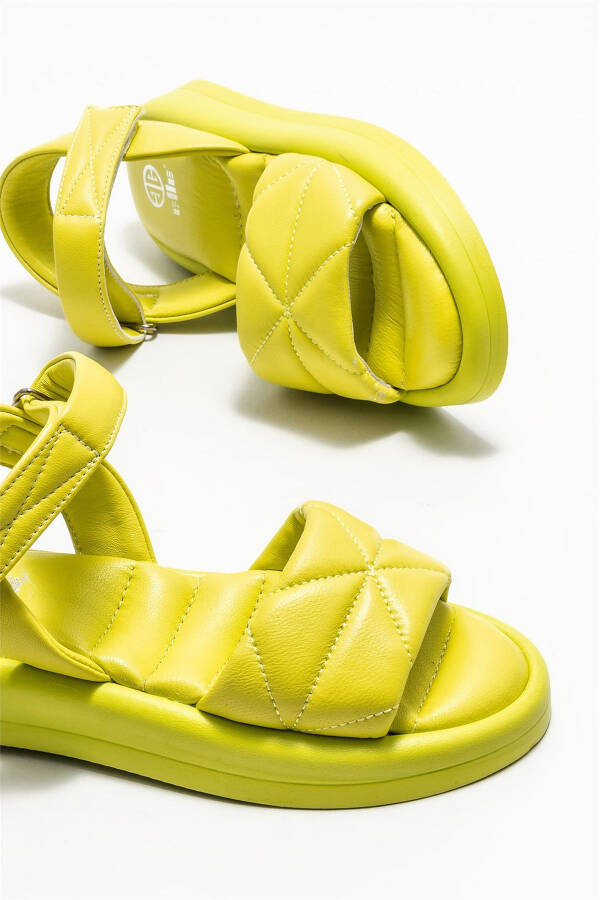 Green Leather Women's Sport Sandals - 3