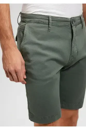 Green Linen Blend Chino Shorts 0436187704 - 5