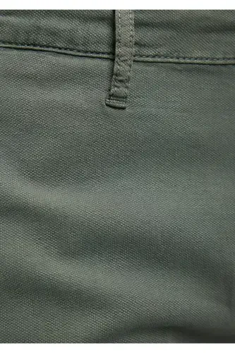 Green Linen Blend Chino Shorts 0436187704 - 7