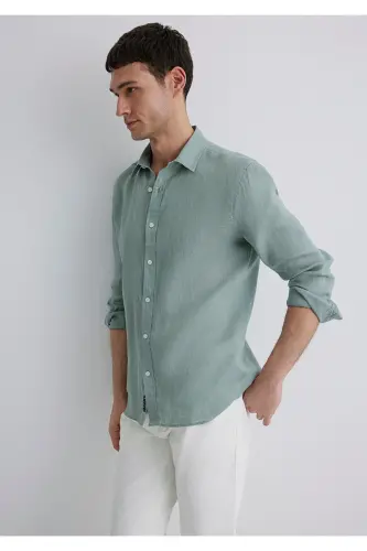 Green Linen Shirt Slim Fit 0211466-70 - MAVI (1)