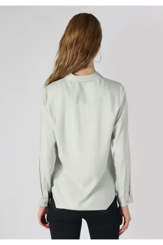 Green long sleeve regular fit shirt for women (Cl1048443) - 2