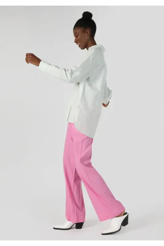 Green, long-sleeved, regular fit shirt for women - COLIN’S