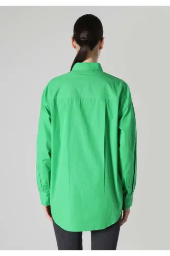 Green, long-sleeved, regular fit shirt for women (Cl1062116) - COLIN’S (1)
