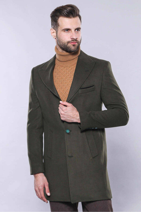 Green Men's Overcoat - 1