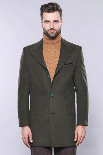 Green Men's Overcoat - 2