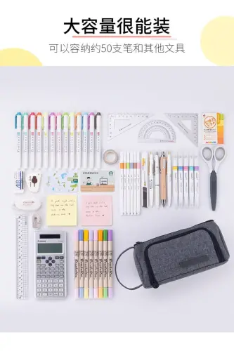 Green Pencil Case Pen Box Women's Cosmetic Cute Large Capacity Stationery - SYNOPE (1)