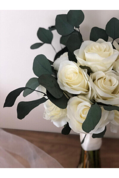 Green Populus Bouquet - Shock Bouquet - Artificial Bouquet - Rose Bouquet - Hand Bouquet - Hand Flower - GENEL MARKALAR (1)