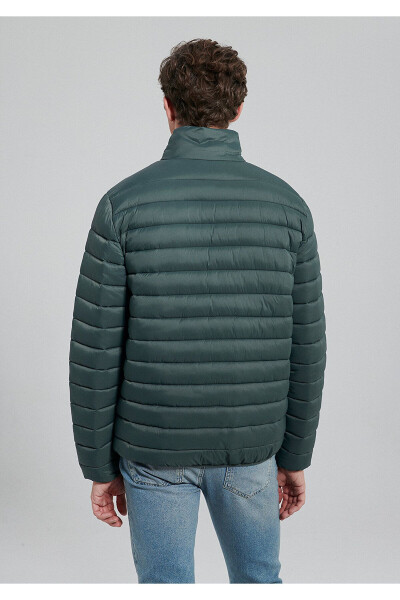 Green puffer jacket with a stand-up collar (0110016-71598) - 4