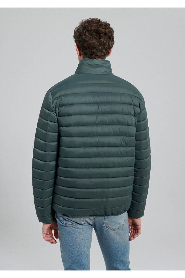 Green puffer jacket with a stand-up collar (0110016-71598) - 4