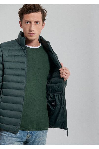 Green puffer jacket with a stand-up collar (0110016-71598) - 5