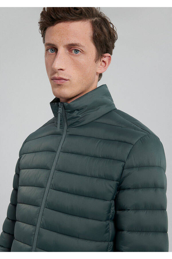 Green puffer jacket with a stand-up collar (0110016-71598) - 6