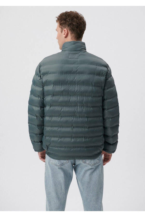 Green puffer jacket with a stand-up collar (0110190-71598) - 3