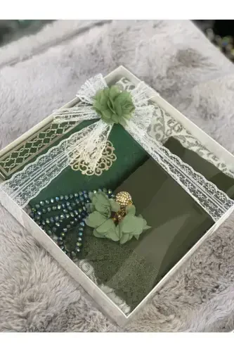 Green Religious Gift, prayer rug Set Bride Bundle Gift-green - GENEL MARKALAR (1)