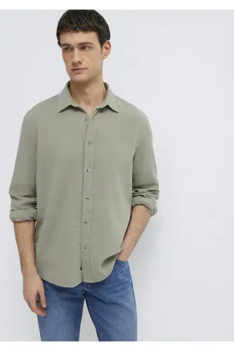 Green Shirt Regular Fit / Regular Cut 0211518-71484 - Green-71484 