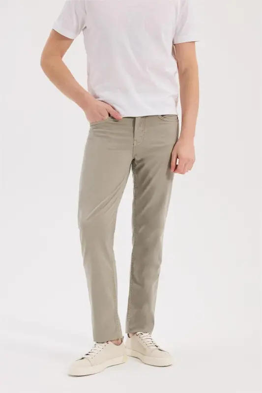 Green Slim Fit 5-Pocket Sports Trousers - 2