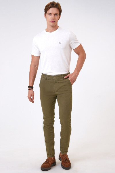 Green Slim Fit Cotton Reinforced Chino Pants - 1