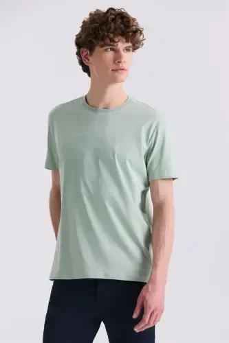 Green Slim Fit Crew Neck T-Shirt - Modazone (1)